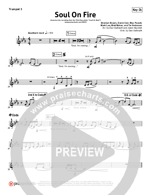 Soul On Fire Trumpet 3 (Third Day)