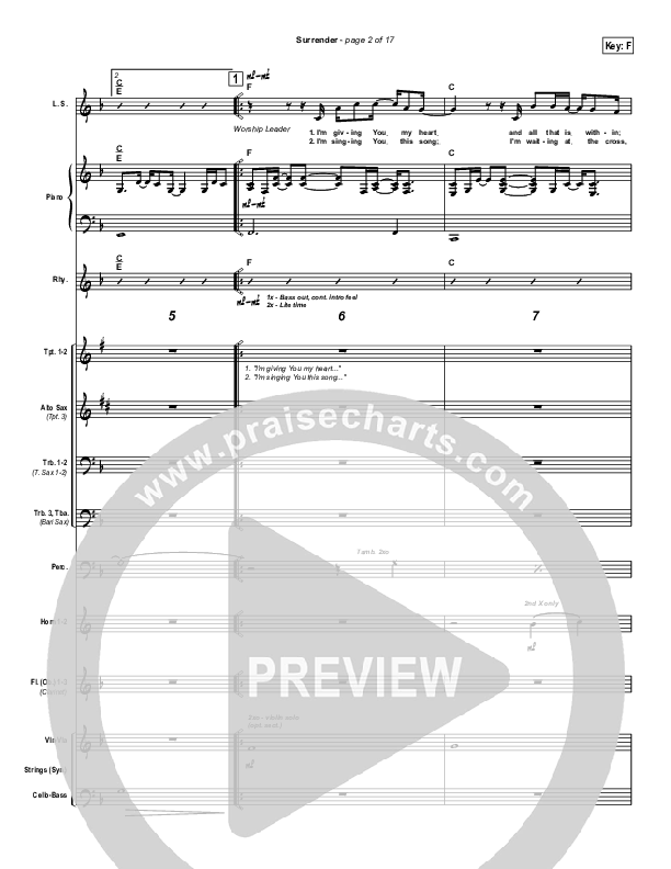 Surrender Conductor's Score (Lincoln Brewster)