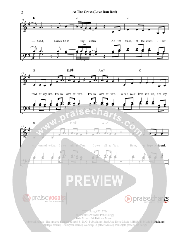At The Cross (Love Ran Red) Lead Sheet (PraiseVocals)