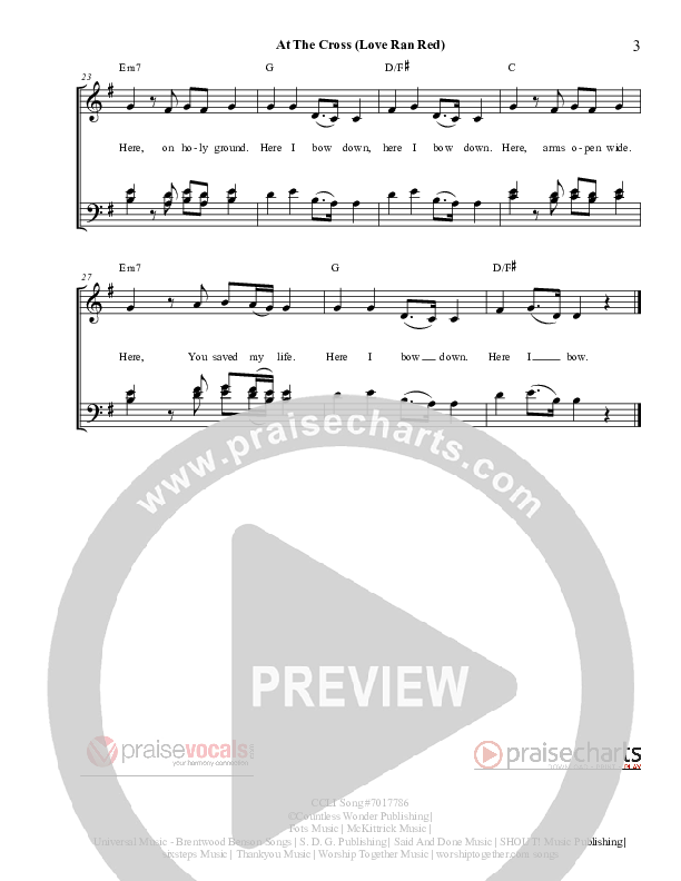At The Cross (Love Ran Red) Lead Sheet (PraiseVocals)