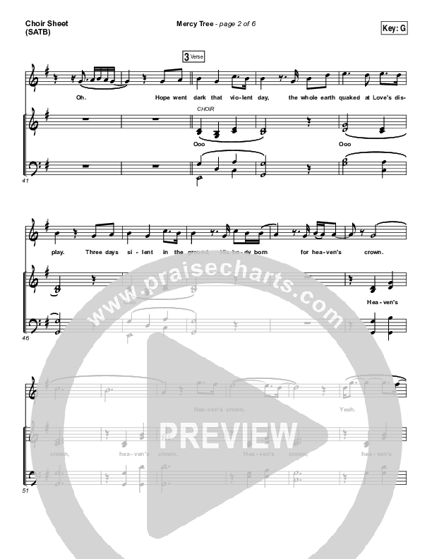 Mercy Tree Choir Sheet (SATB) (Anthony Evans)