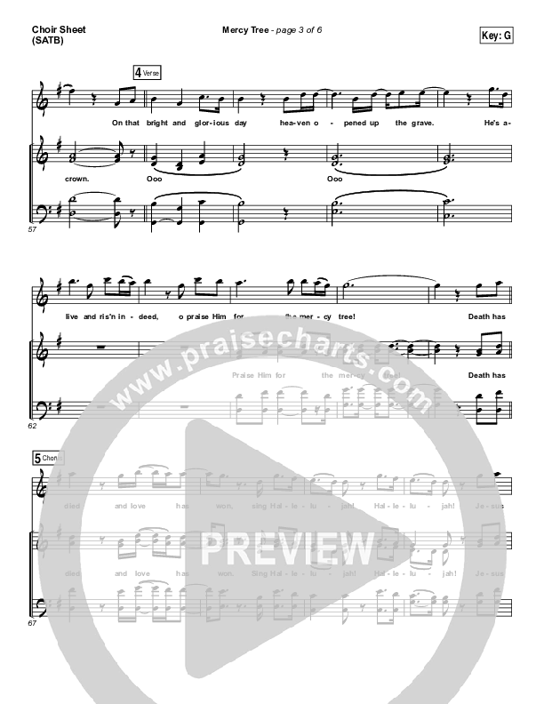 Mercy Tree Choir Sheet (SATB) (Anthony Evans)