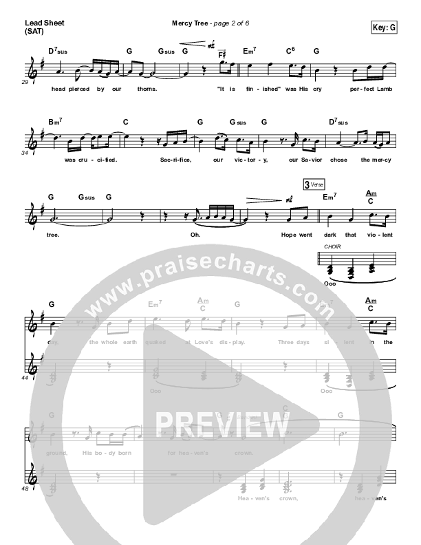 Mercy Tree Lead Sheet (SAT) (Anthony Evans)