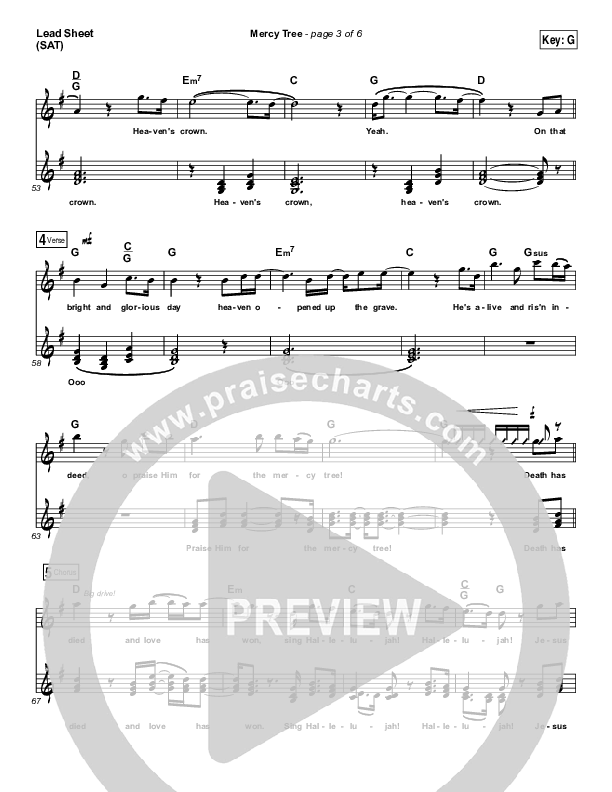 Mercy Tree Lead Sheet (SAT) (Anthony Evans)