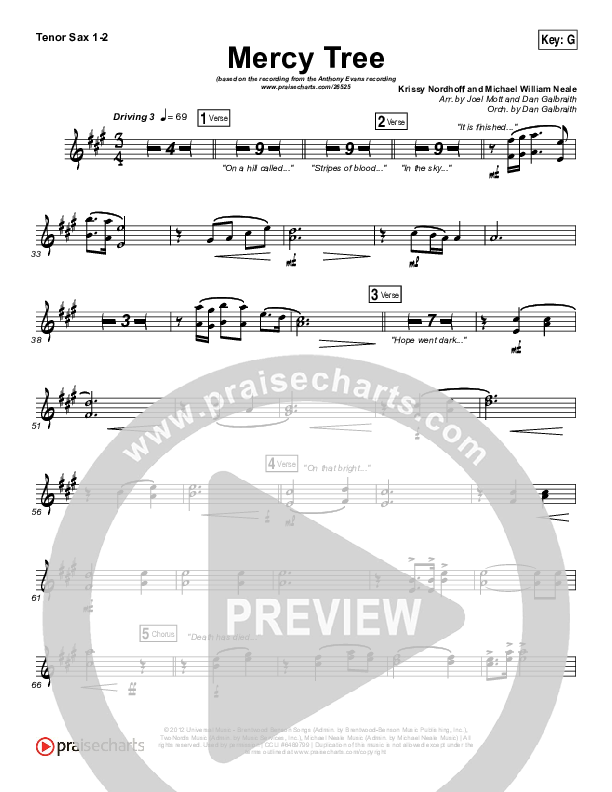 Mercy Tree Tenor Sax 1/2 (Anthony Evans)