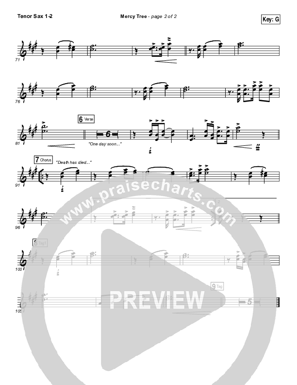 Mercy Tree Tenor Sax 1/2 (Anthony Evans)