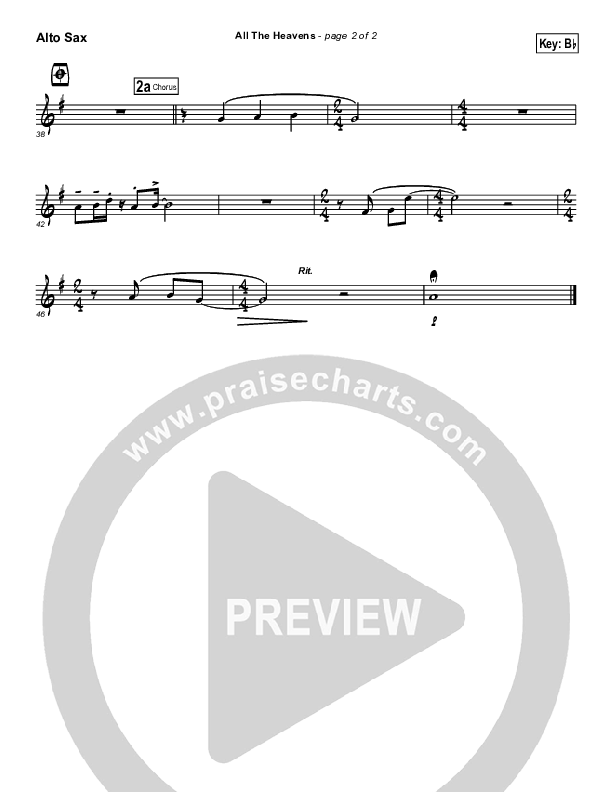 All The Heavens Alto Sax (Hillsong Worship)