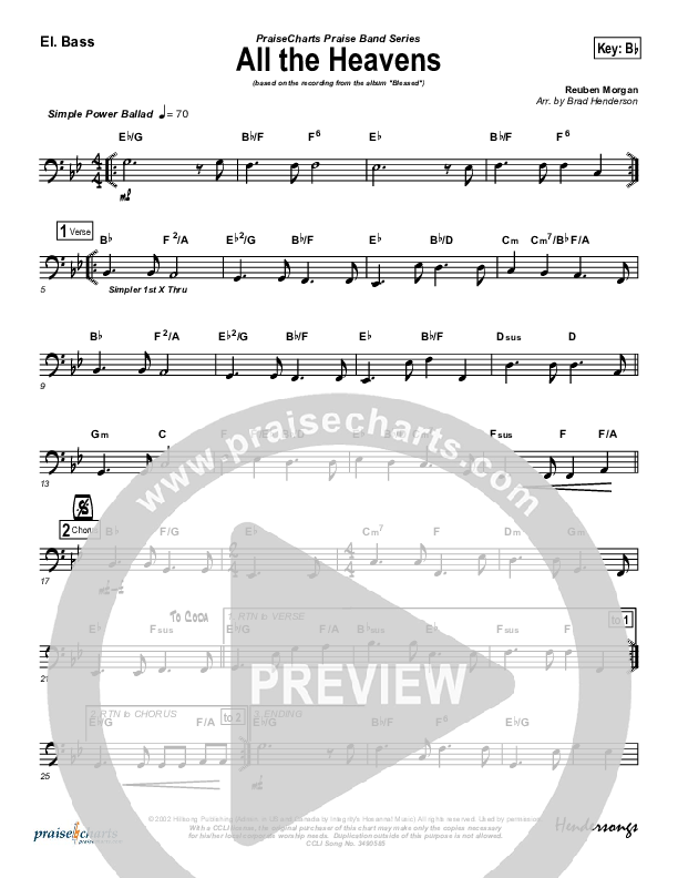 All The Heavens Bass Guitar (Hillsong Worship)