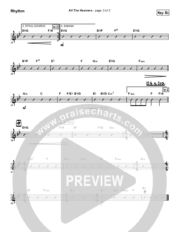 All The Heavens Rhythm Chart (Hillsong Worship)