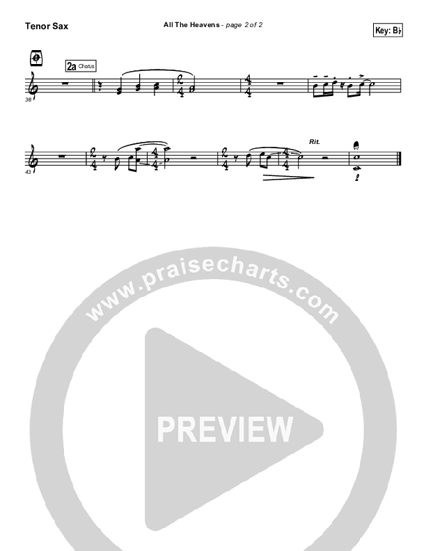 All The Heavens Tenor Sax 2 (Hillsong Worship)