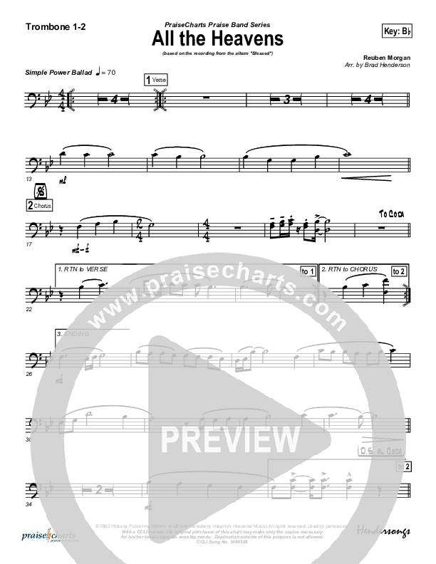 All The Heavens Trombone 1/2 (Hillsong Worship)