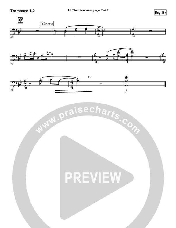 All The Heavens Trombone 1/2 (Hillsong Worship)