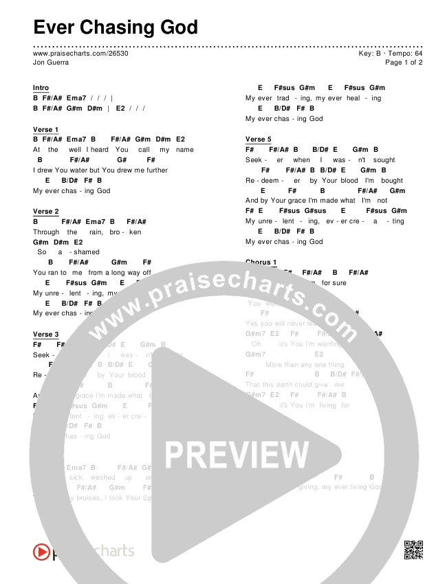 Ever Chasing God Chords & Lyrics (Jon Guerra)