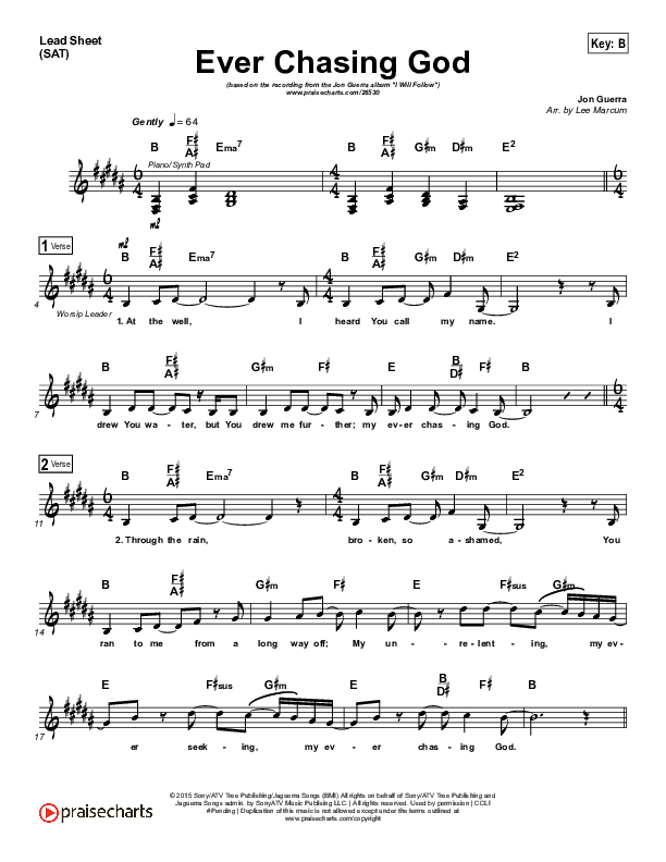 Ever Chasing God Lead (SAT) (Jon Guerra)