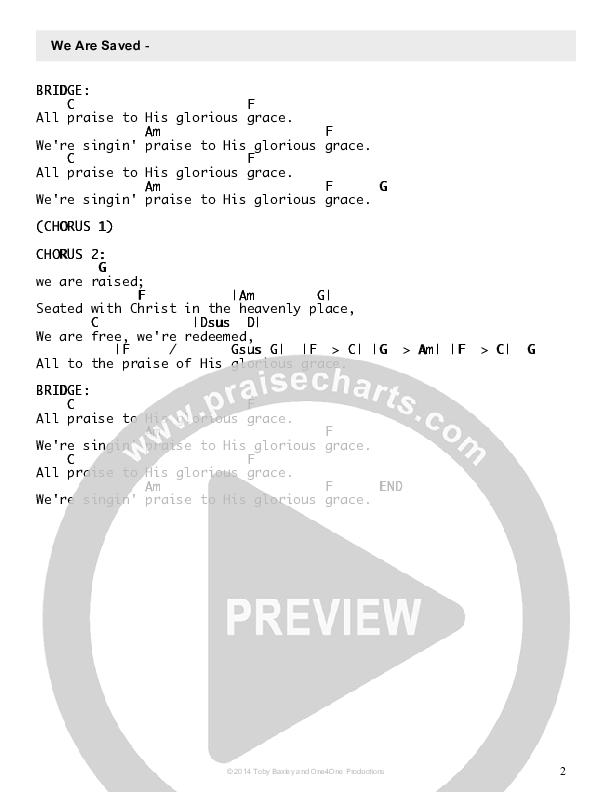We Are Saved Chords & Lyrics (Toby Baxley)