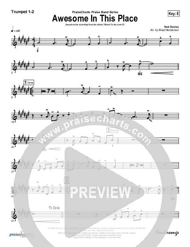 Awesome in this Place Trumpet 1,2 (Hillsong Worship)