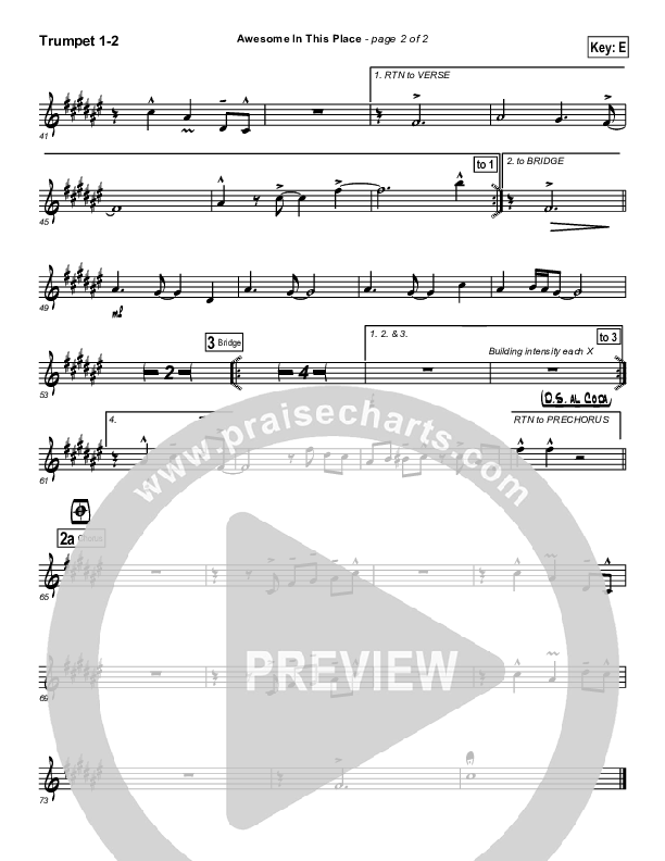 Awesome in this Place Trumpet 1,2 (Hillsong Worship)