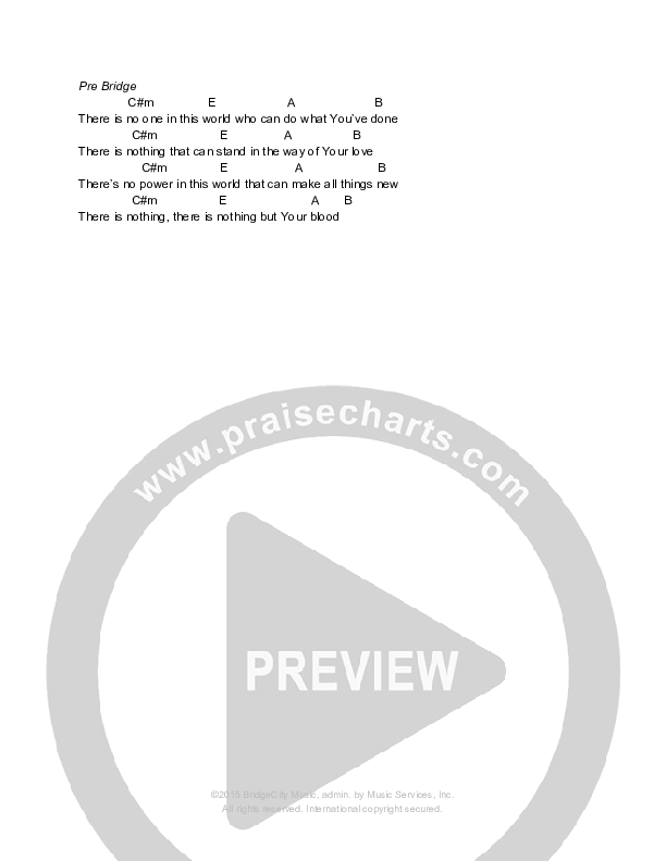 Nothing But The Blood (I'm New) Chords & Lyrics (Bridgecity)