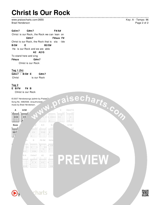 Christ Is Our Rock Chords & Lyrics (Brad Henderson)