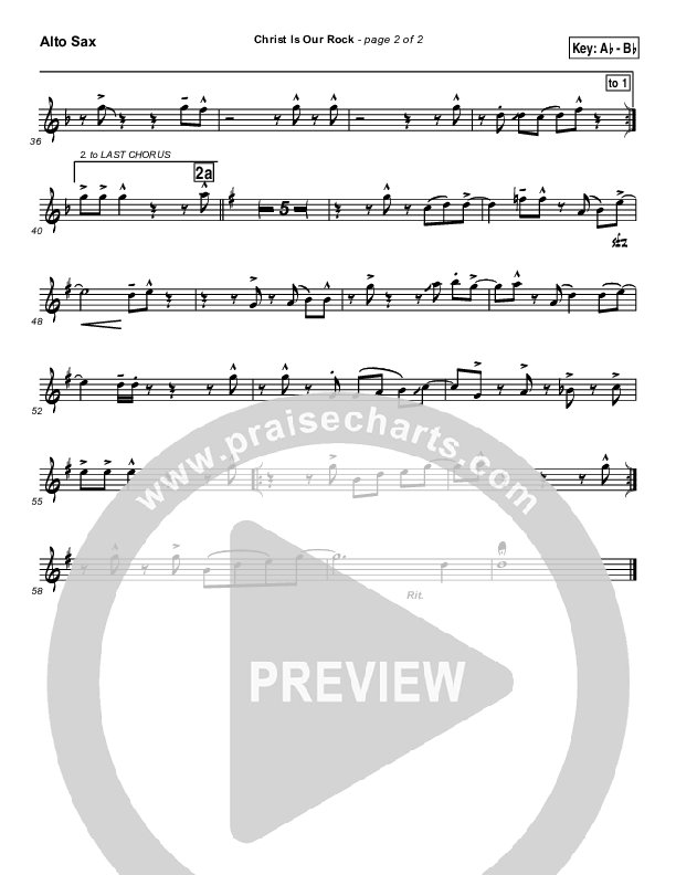 Christ Is Our Rock Alto Sax (Brad Henderson)