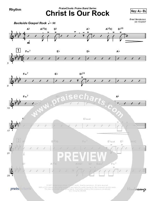 Christ Is Our Rock Rhythm Chart (Brad Henderson)