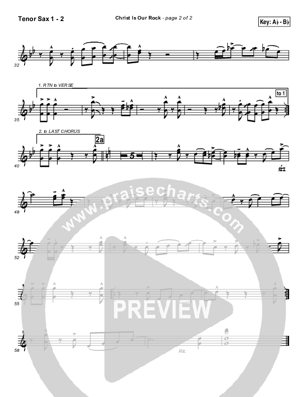 Christ Is Our Rock Tenor Sax 1/2 (Brad Henderson)