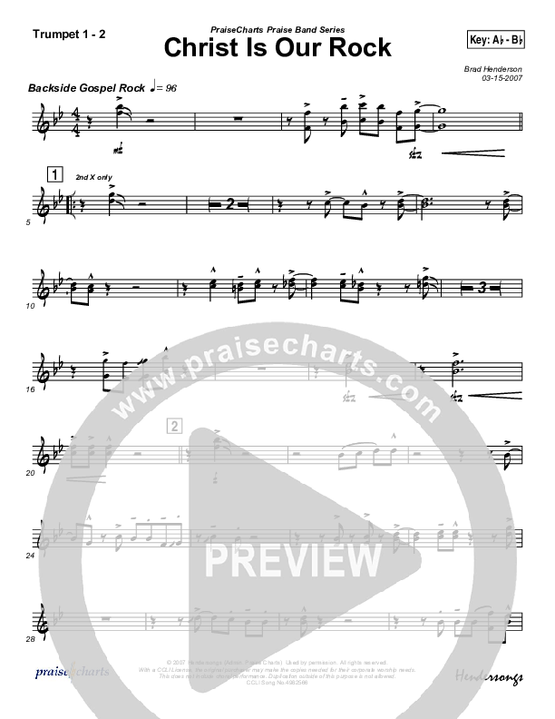 Christ Is Our Rock Trumpet 1,2 (Brad Henderson)