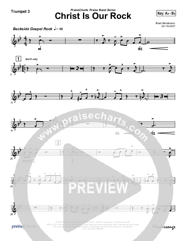 Christ Is Our Rock Trumpet 3 (Brad Henderson)