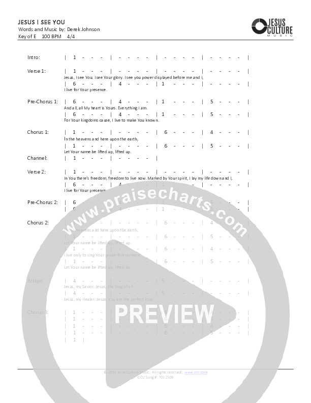Jesus I See You Chords & Lyrics (Derek Johnson)