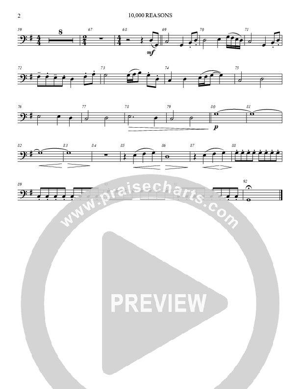 10,000 Reasons (Bless The Lord) Cello (Veritas)