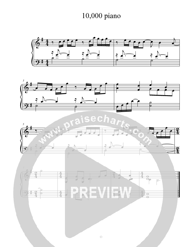 10,000 Reasons (Bless The Lord) Piano Sheet (Veritas)