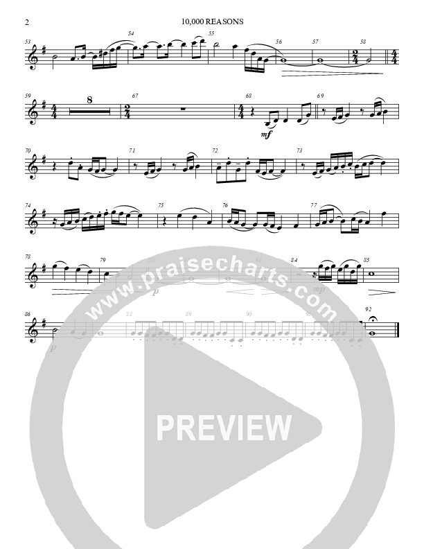 10,000 Reasons (Bless The Lord) Violin 1 (Veritas)