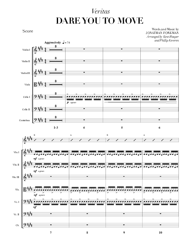 I Dare You To Move Conductor's Score (Veritas)