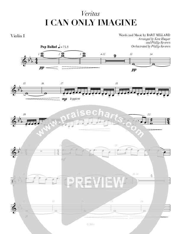 I Can Only Imagine Violin 1 (Veritas)
