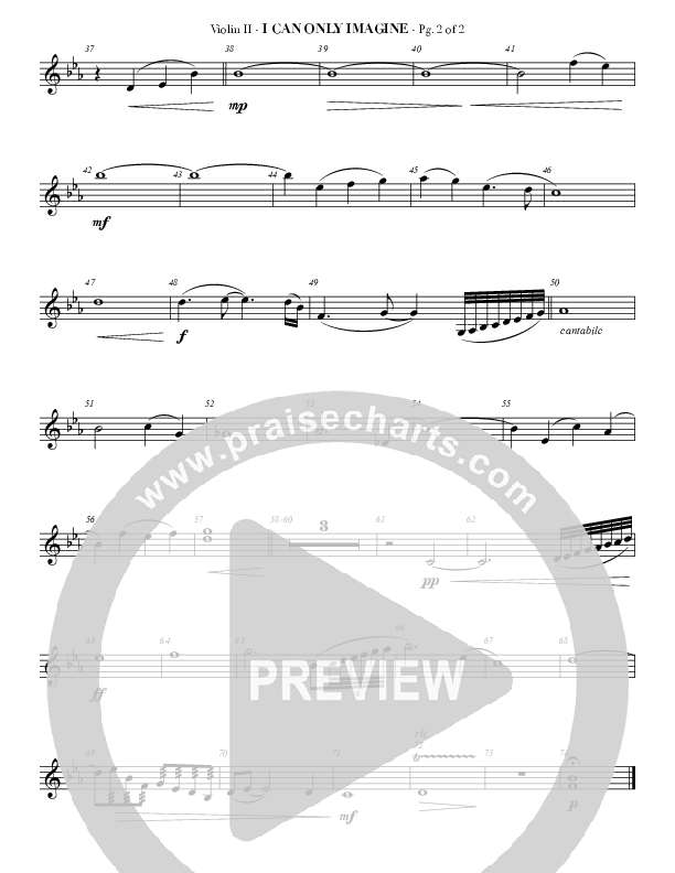 I Can Only Imagine Violin 2 (Veritas)
