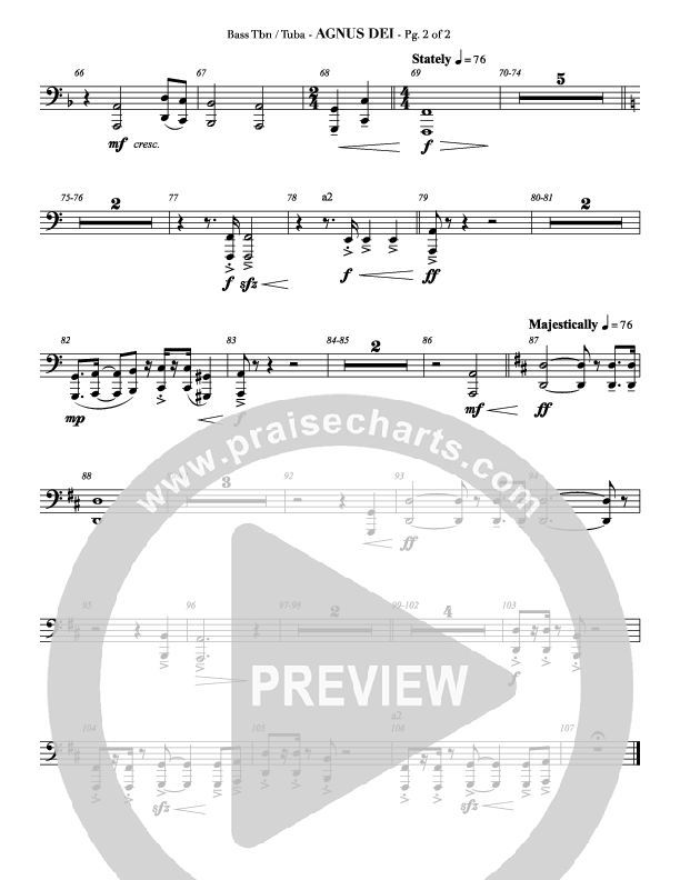 Agnus Dei (with A Mighty Fortress and All Hall The Power Of Jesus Name) Bass Trombone (Veritas)