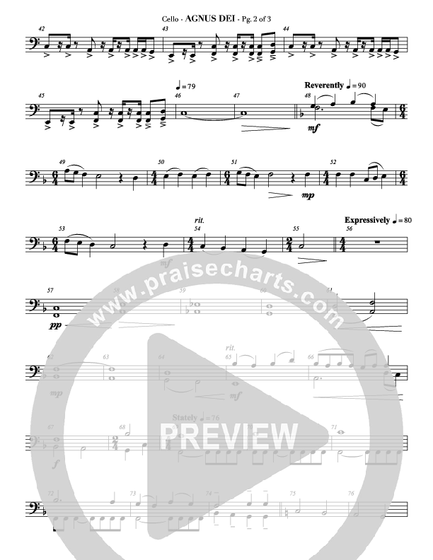 Agnus Dei (with A Mighty Fortress and All Hall The Power Of Jesus Name) Cello (Veritas)