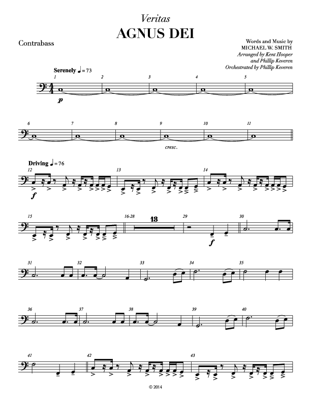 Agnus Dei (with A Mighty Fortress and All Hall The Power Of Jesus Name) Contrabass (Veritas)