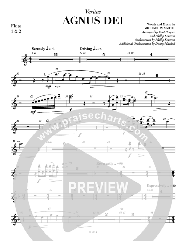 Agnus Dei (with A Mighty Fortress and All Hall The Power Of Jesus Name) Flute 1/2 (Veritas)