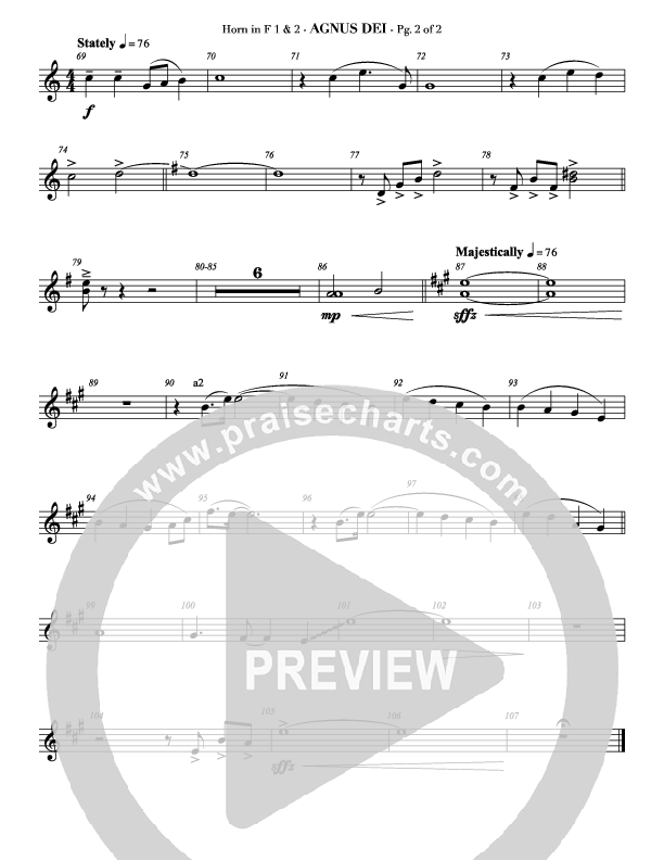 Agnus Dei (with A Mighty Fortress and All Hall The Power Of Jesus Name) French Horn 1/2 (Veritas)