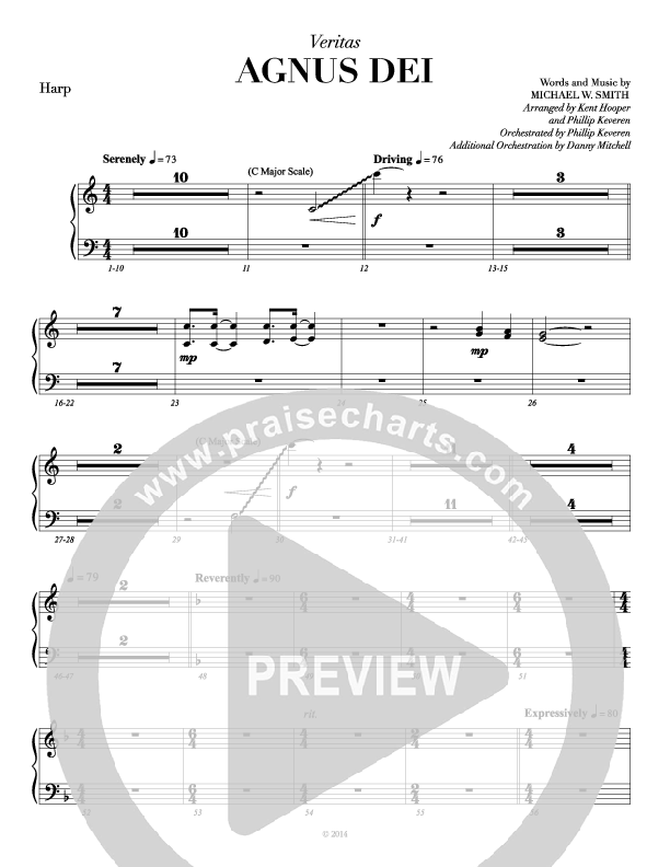 Agnus Dei (with A Mighty Fortress and All Hall The Power Of Jesus Name) Harp (Veritas)