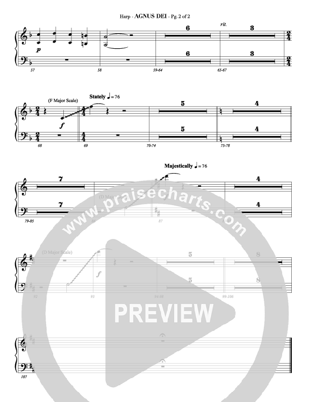 Agnus Dei (with A Mighty Fortress and All Hall The Power Of Jesus Name) Harp (Veritas)