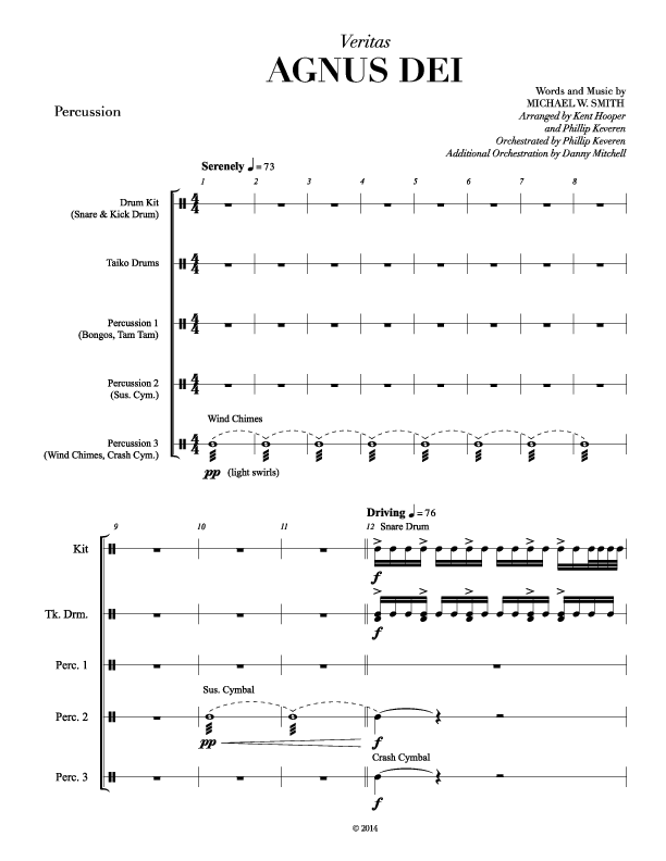 Agnus Dei (with A Mighty Fortress and All Hall The Power Of Jesus Name) Percussion (Veritas)