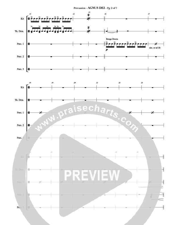 Agnus Dei (with A Mighty Fortress and All Hall The Power Of Jesus Name) Percussion (Veritas)