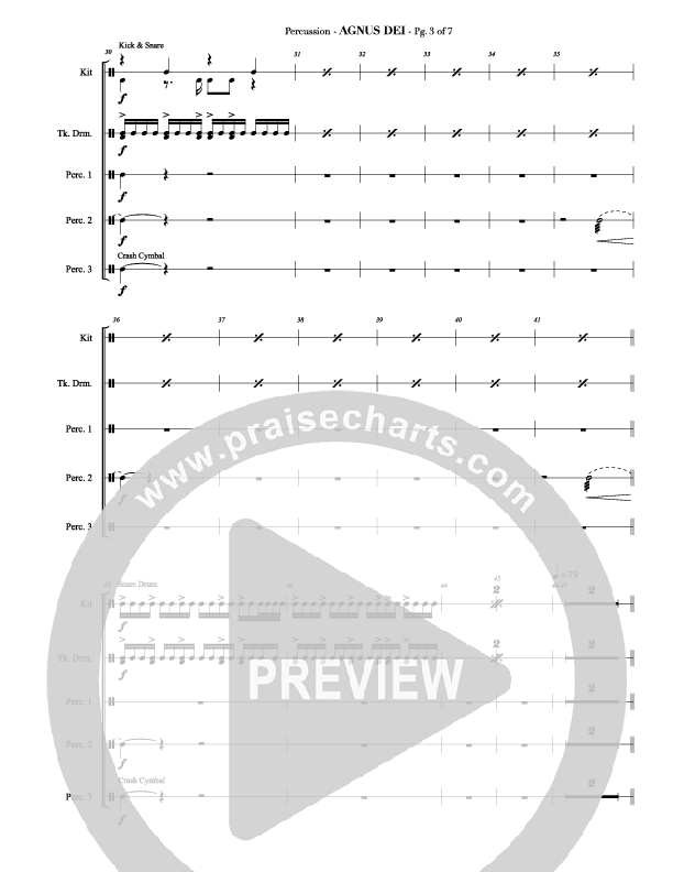 Agnus Dei (with A Mighty Fortress and All Hall The Power Of Jesus Name) Percussion (Veritas)