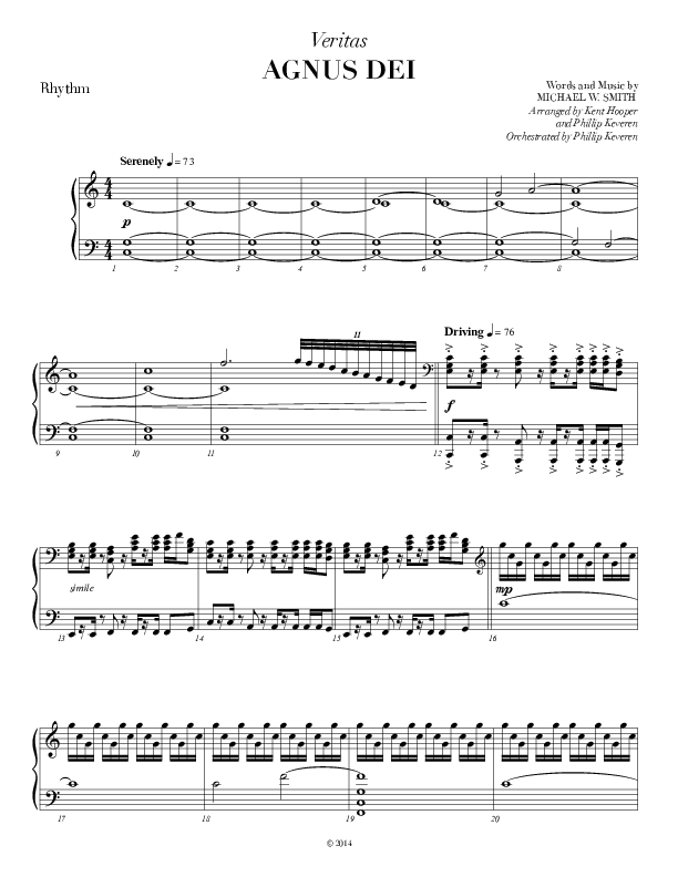 Agnus Dei (with A Mighty Fortress and All Hall The Power Of Jesus Name) Piano Sheet (Veritas)