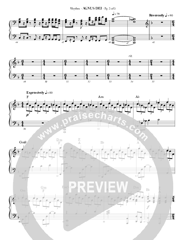 Agnus Dei (with A Mighty Fortress and All Hall The Power Of Jesus Name) Piano Sheet (Veritas)