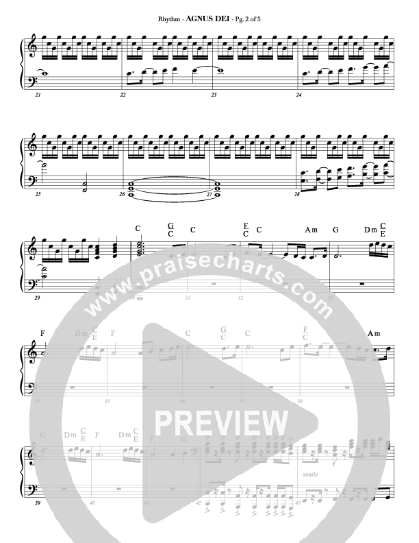 Agnus Dei (with A Mighty Fortress and All Hall The Power Of Jesus Name) Rhythm Chart (Veritas)