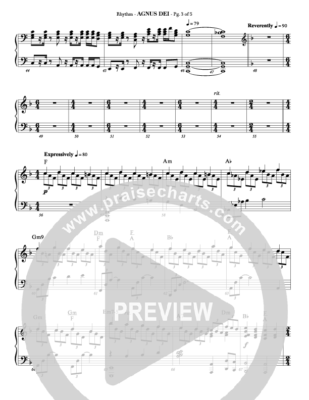 Agnus Dei (with A Mighty Fortress and All Hall The Power Of Jesus Name) Rhythm Chart (Veritas)