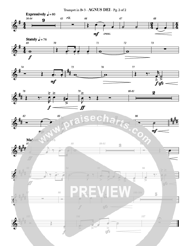 Agnus Dei (with A Mighty Fortress and All Hall The Power Of Jesus Name) Trumpet 3 (Veritas)